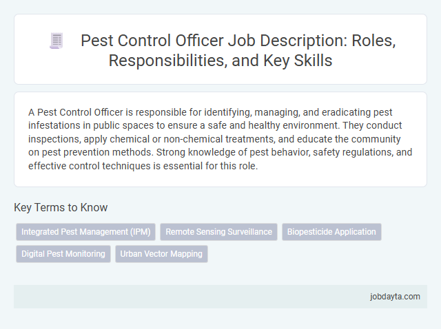 Pest Control Officer Job Description: Roles, Responsibilities, and Key Skills