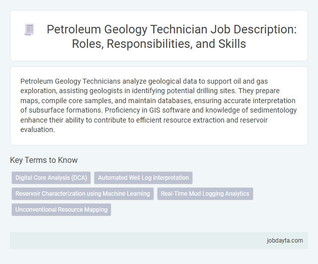 Petroleum Geology Technician Job Description: Roles, Responsibilities, and Skills