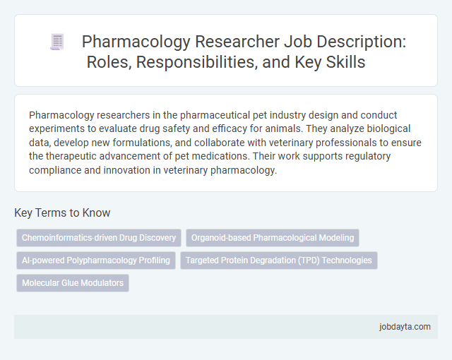 Pharmacology Researcher Job Description: Roles, Responsibilities, and Key Skills