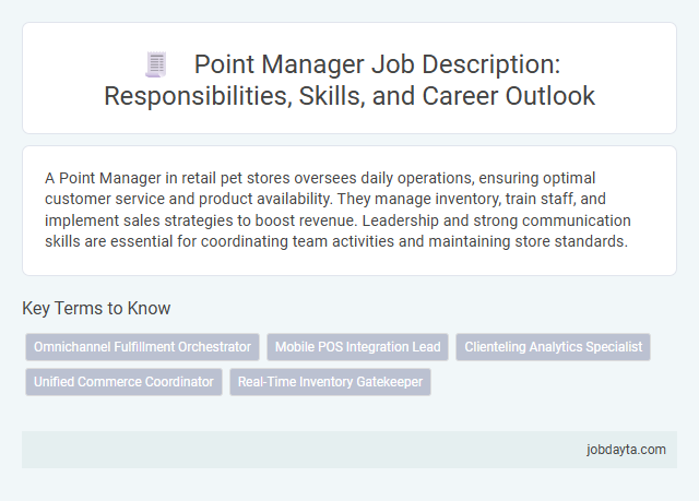 Point Manager Job Description: Responsibilities, Skills, and Career Outlook
