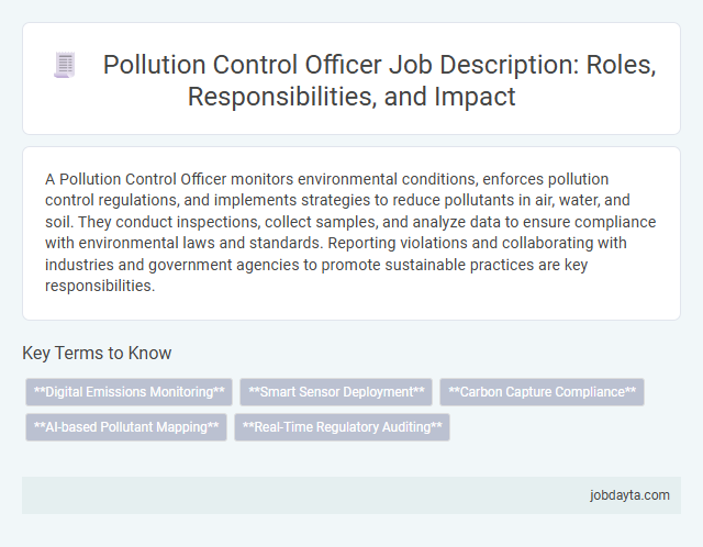 Pollution Control Officer Job Description: Roles, Responsibilities, and Impact