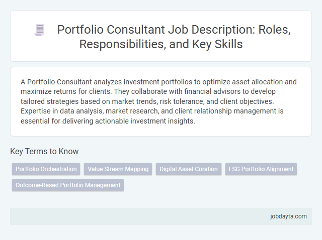 Portfolio Consultant Job Description: Roles, Responsibilities, and Key Skills