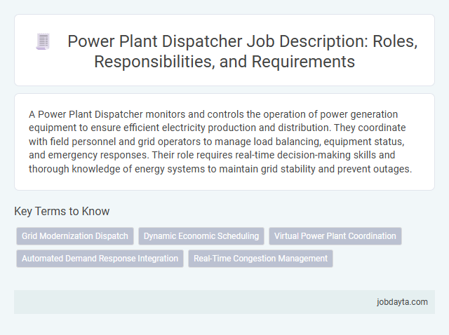 Power Plant Dispatcher Job Description: Roles, Responsibilities, and Requirements
