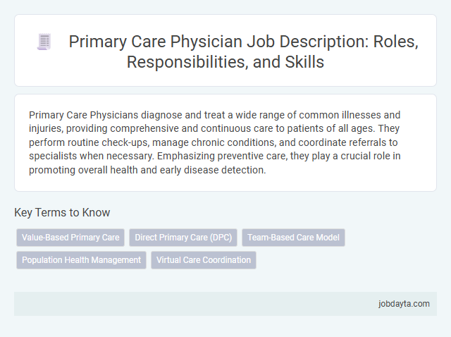 Primary Care Physician Job Description: Roles, Responsibilities, and Skills