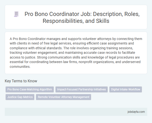 Pro Bono Coordinator Job: Description, Roles, Responsibilities, and Skills