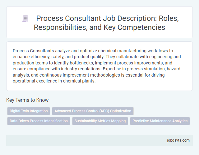 Process Consultant Job Description: Roles, Responsibilities, and Key Competencies