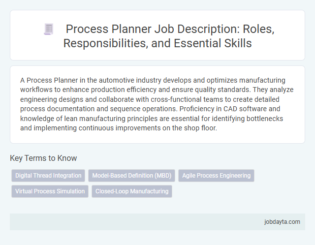 Process Planner Job Description: Roles, Responsibilities, and Essential Skills