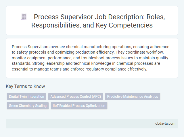 Process Supervisor Job Description: Roles, Responsibilities, and Key Competencies