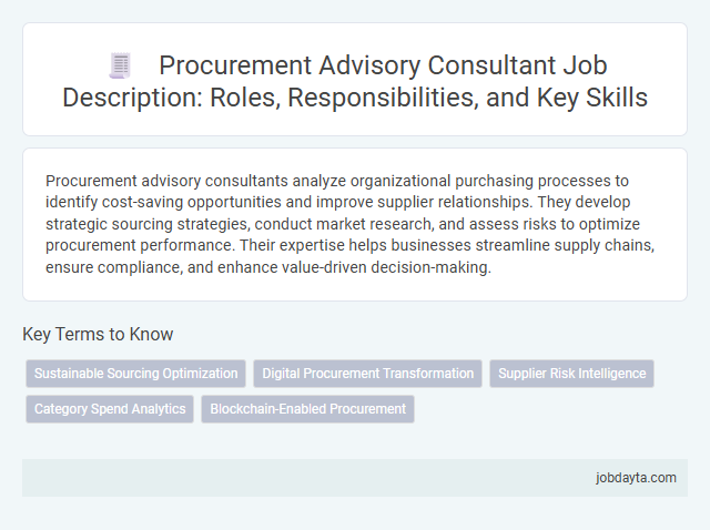Procurement Advisory Consultant Job Description: Roles, Responsibilities, and Key Skills