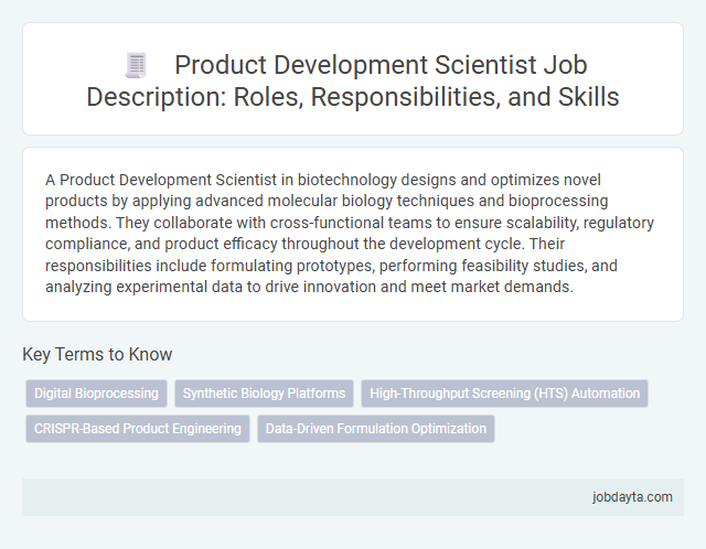 Product Development Scientist Job Description: Roles, Responsibilities, and Skills