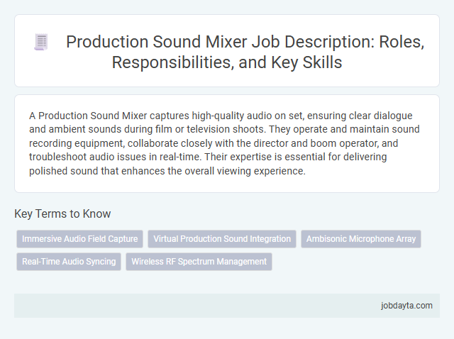 Production Sound Mixer Job Description: Roles, Responsibilities, and Key Skills
