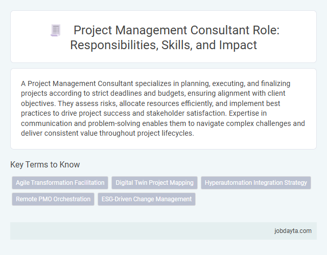 Project Management Consultant Role: Responsibilities, Skills, and Impact