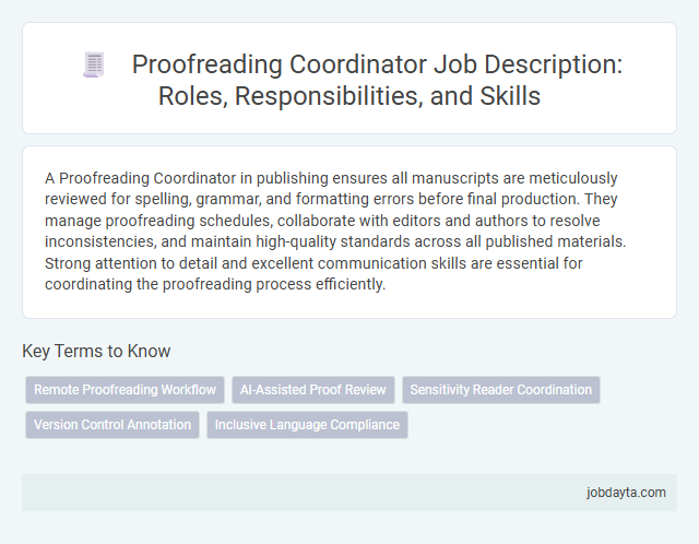 Proofreading Coordinator Job Description: Roles, Responsibilities, and Skills