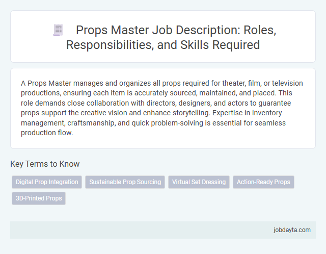 Props Master Job Description: Roles, Responsibilities, and Skills Required