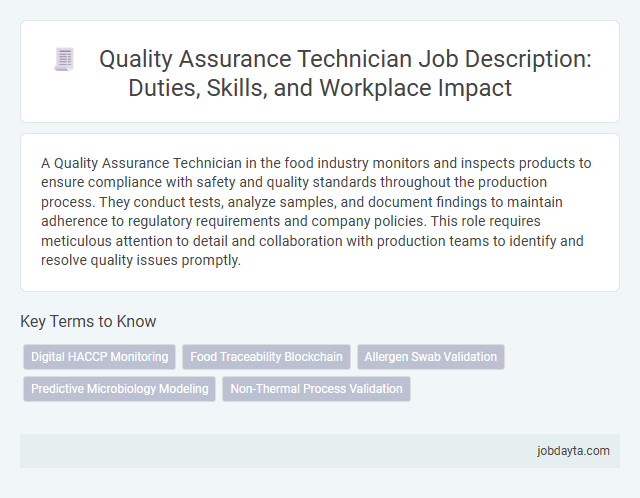 Quality Assurance Technician Job Description: Duties, Skills, and Workplace Impact