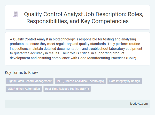 Quality Control Analyst Job Description: Roles, Responsibilities, and Key Competencies