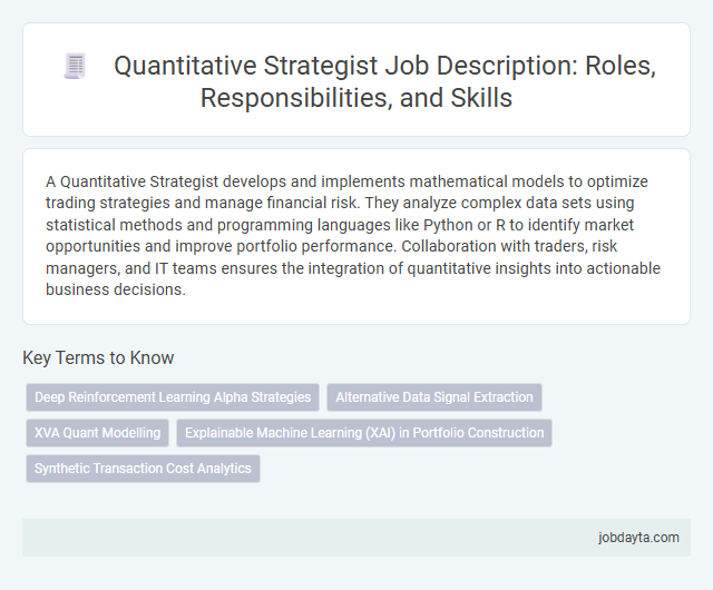 Quantitative Strategist Job Description: Roles, Responsibilities, and Skills