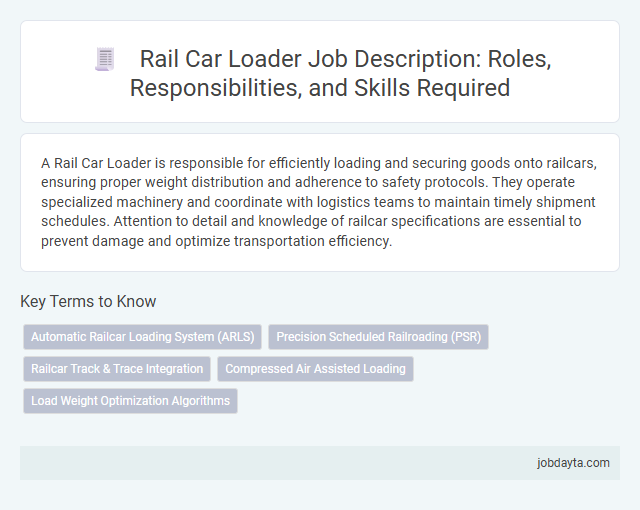 Rail Car Loader Job Description: Roles, Responsibilities, and Skills Required