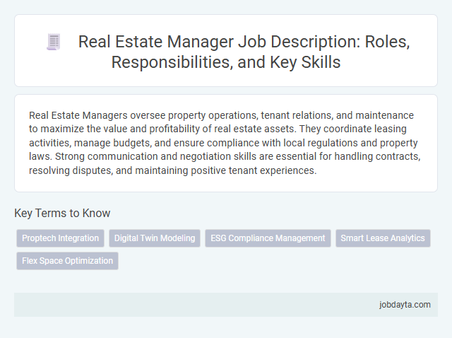 Real Estate Manager Job Description: Roles, Responsibilities, and Key Skills