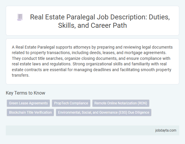 Real Estate Paralegal Job Description: Duties, Skills, and Career Path
