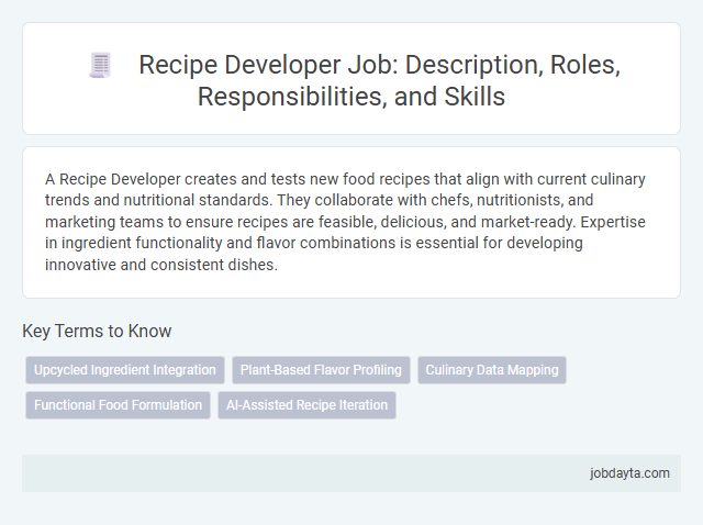 Recipe Developer Job: Description, Roles, Responsibilities, and Skills