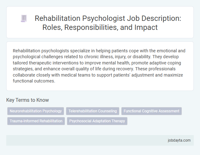 Rehabilitation Psychologist Job Description: Roles, Responsibilities, and Impact
