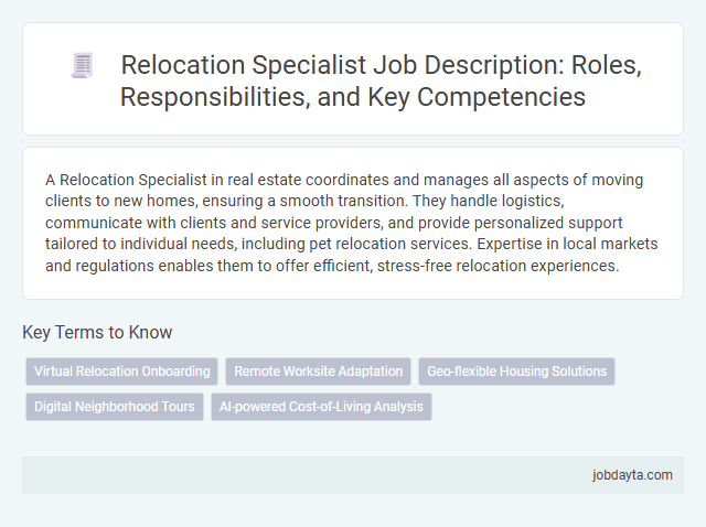 Relocation Specialist Job Description: Roles, Responsibilities, and Key Competencies