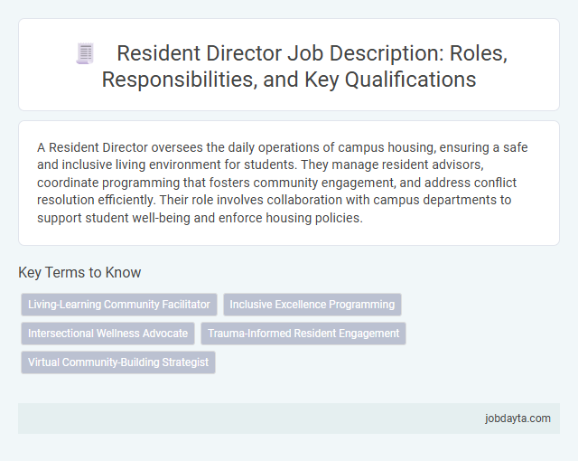Resident Director Job Description: Roles, Responsibilities, and Key Qualifications