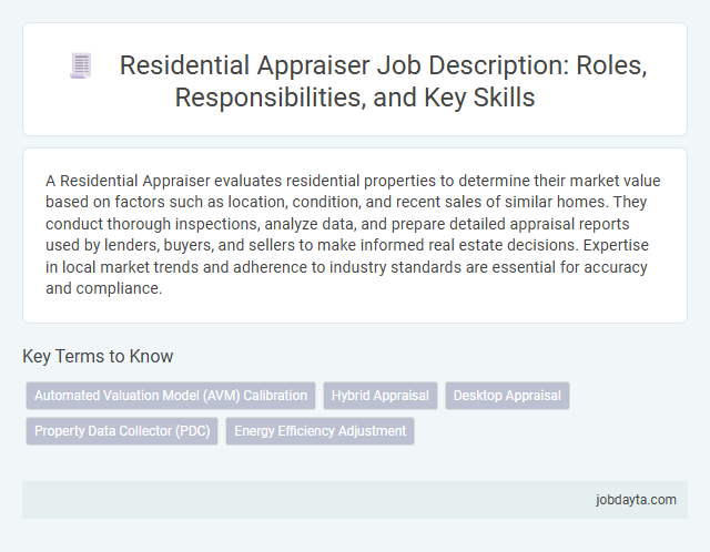 Residential Appraiser Job Description: Roles, Responsibilities, and Key Skills