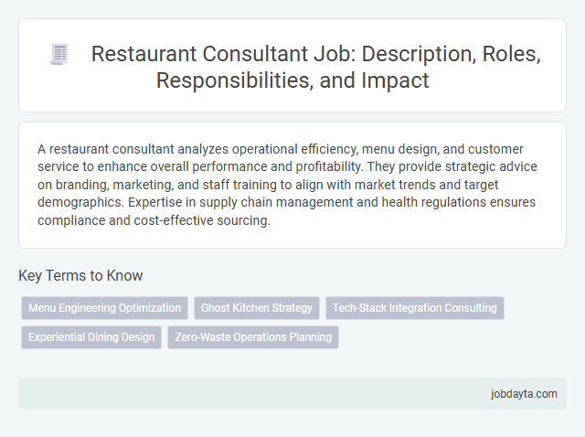 Restaurant Consultant Job: Description, Roles, Responsibilities, and Impact