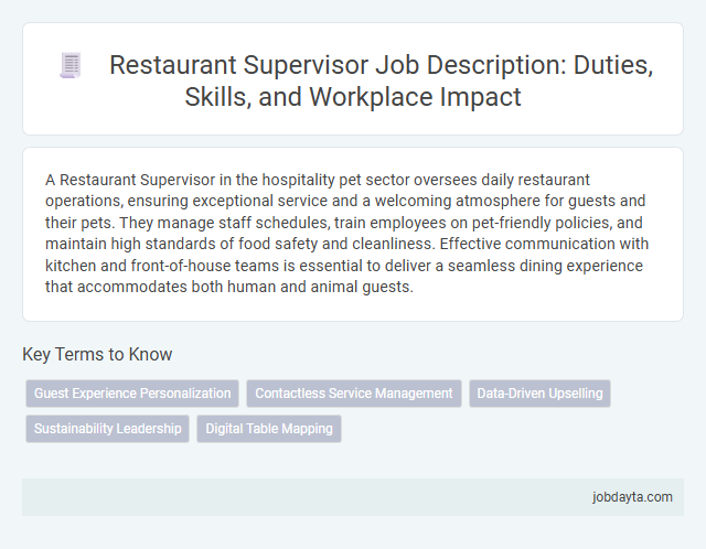 Restaurant Supervisor Job Description: Duties, Skills, and Workplace Impact