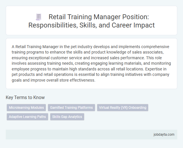 Retail Training Manager Position: Responsibilities, Skills, and Career Impact