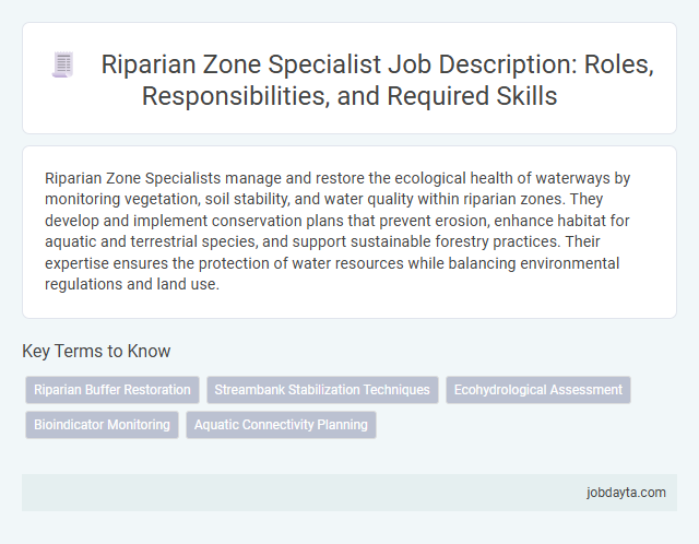 Riparian Zone Specialist Job Description: Roles, Responsibilities, and Required Skills