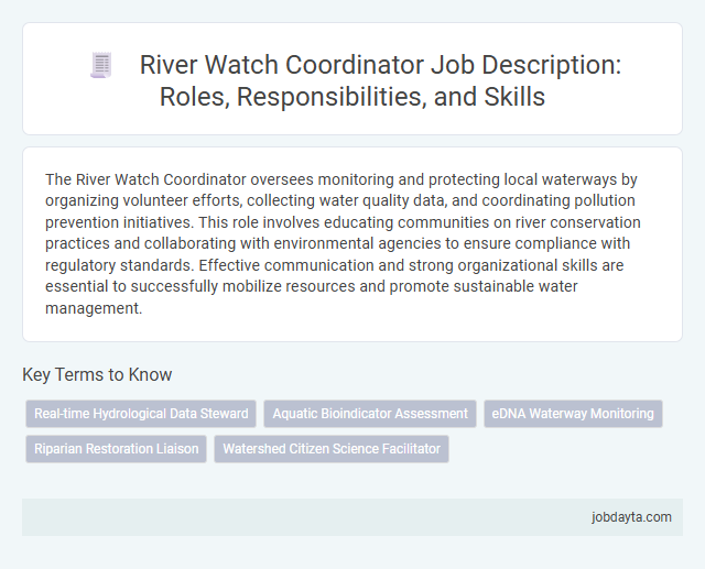 River Watch Coordinator Job Description: Roles, Responsibilities, and Skills