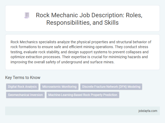 Rock Mechanic Job Description: Roles, Responsibilities, and Skills