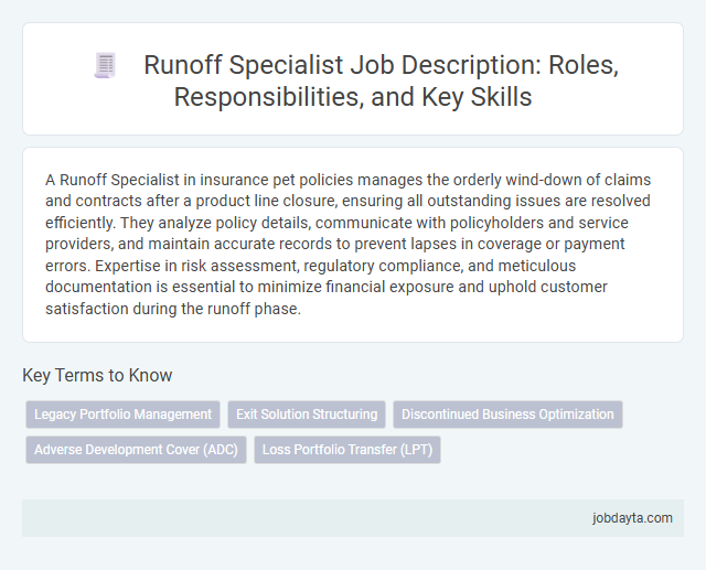 Runoff Specialist Job Description: Roles, Responsibilities, and Key Skills