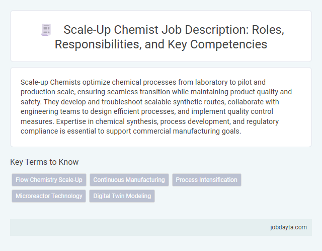 Scale-Up Chemist Job Description: Roles, Responsibilities, and Key Competencies