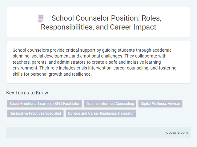 School Counselor Position: Roles, Responsibilities, and Career Impact