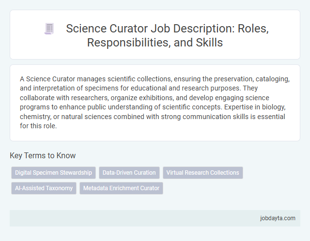 Science Curator Job Description: Roles, Responsibilities, and Skills