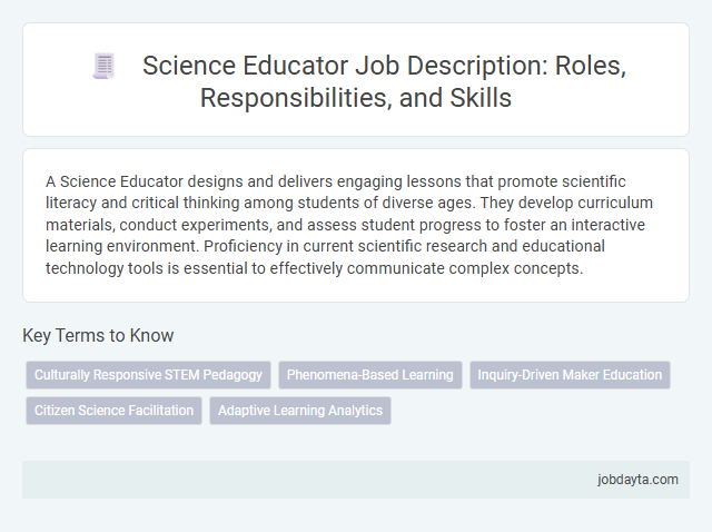 Science Educator Job Description: Roles, Responsibilities, and Skills
