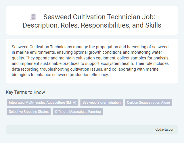 Seaweed Cultivation Technician Job: Description, Roles, Responsibilities, and Skills