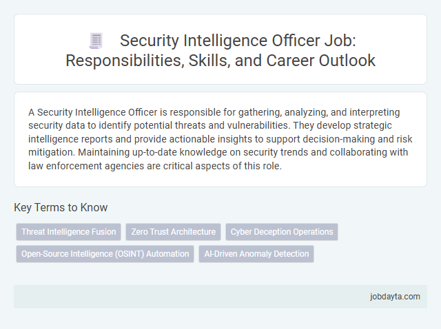 Security Intelligence Officer Job: Responsibilities, Skills, and Career Outlook