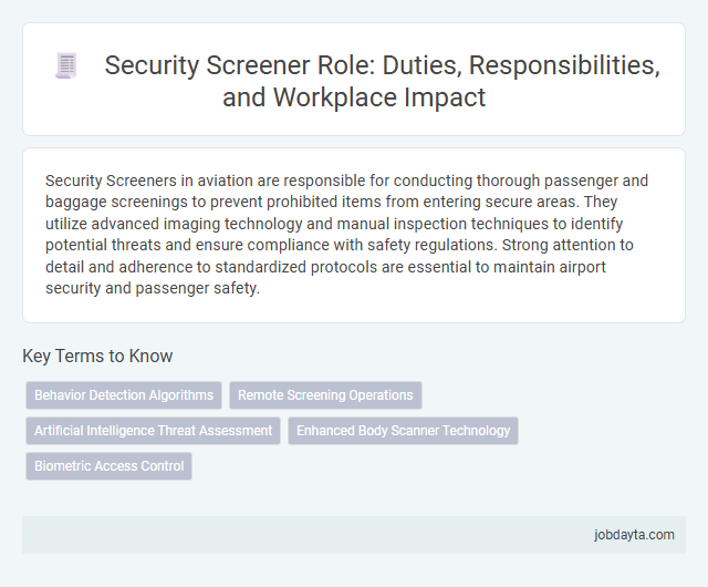 Security Screener Role: Duties, Responsibilities, and Workplace Impact
