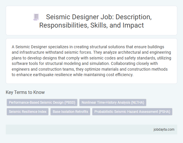 Seismic Designer Job: Description, Responsibilities, Skills, and Impact