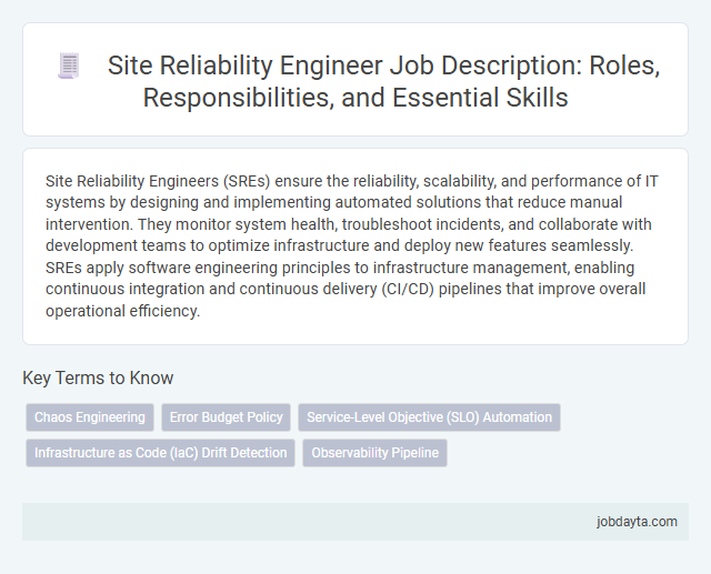 Site Reliability Engineer Job Description: Roles, Responsibilities, and Essential Skills