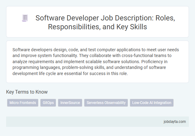 Software Developer Job Description: Roles, Responsibilities, and Key Skills