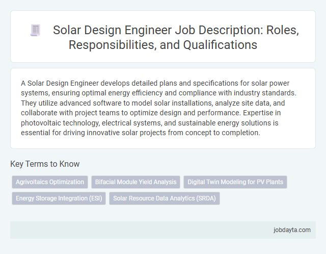 Solar Design Engineer Job Description: Roles, Responsibilities, and Qualifications