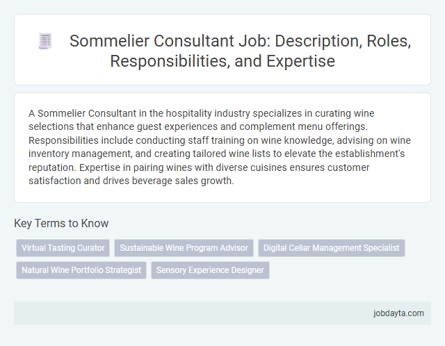 Sommelier Consultant Job: Description, Roles, Responsibilities, and Expertise