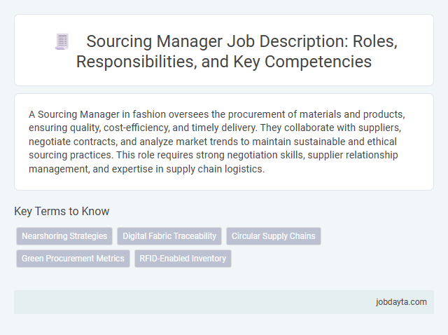 Sourcing Manager Job Description: Roles, Responsibilities, and Key Competencies