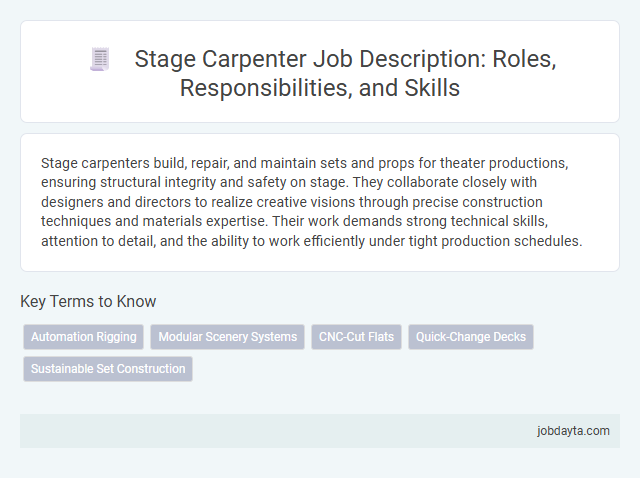 Stage Carpenter Job Description: Roles, Responsibilities, and Skills